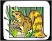 Mouse Pad with eating, squirrel, nut, ground, grass