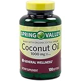 Spring Valley Made With Organic Extra Virgin Coconut Oil, General Wellness, 1000 Mg, 100 Softgels