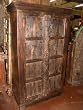 ANTIQUE INDIA ARMOIRE RUSTIC DOOR CARVED CABINET CHEST