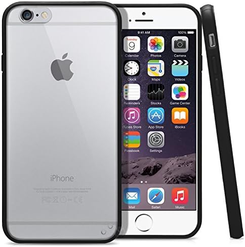 iPhone 6 Plus Case, iPhone 6S Plus Case, JIT Shop® Clear TPU Hybrid Bumper Hard Back Case For iPhone 6/6S Plus (5.5Inch) [Black]