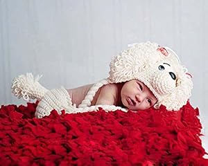 Jastore® Photography Prop Baby Infant Costume Dog Crochet Knitted Hat Diaper