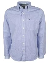 Abercrombie & Fitch Mens ANF Cotton Shirt Grey Blue Striped