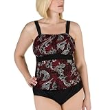 Women's Plus Size Mossimo Black: Metallic Riviera Swimwear - Ebony