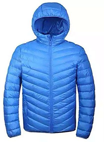 ZSHOW Men's Winter Packable Down Jacket With Hood(Blue,X-Large)