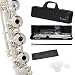 Gemeinhardt 3S Solid Silver Head Joint & Body C Flute + Chromatic Tuner, Carrying Bag, Hard Case, Cleaning Rod, & Anti-Tarnish Strip