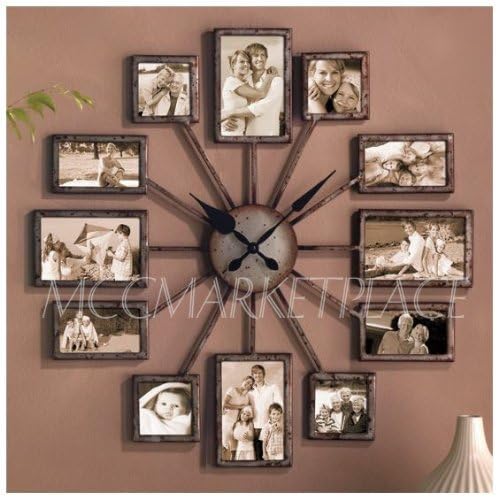 Unique Large Wall Clock Photo Family Picture Frame Art