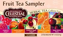 Celestial Seasonings Fruit Tea Sampler, Variety Pack of 5 Flavors, Tea Bags, 18-Count Boxes (Pack of 6)