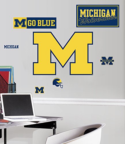 University of Michigan Peel & Stick Giant Wall Decals 18 x 40in