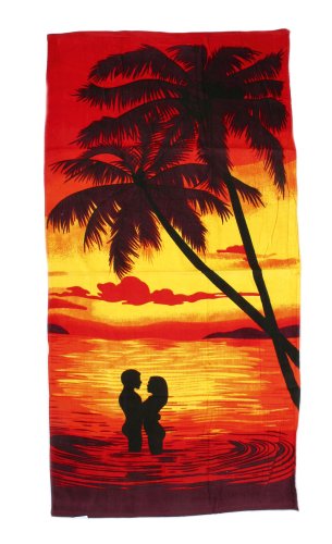 Romantic Sunset Beach Towel