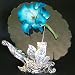 Capodiamonte Rose Collection-Capodiamonte Blue Orchid Rose On A Lead Crystal And Silver Plated Base