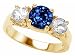 2.35 cts 925 Sterling Silver 14K Yellow Gold Plated Lab Created Round Sapphire Engagement Ring