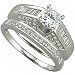 14K White Gold Diamond Wedding Ring Set, Semi-Mount (Center stone is not included)