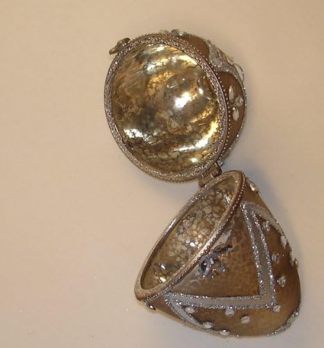 Crystal Vintage Look Easter Egg Ornament w/Hinged Opening