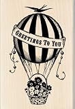 Inkadinkado Hot Air Balloon Greetings Wood Stamp