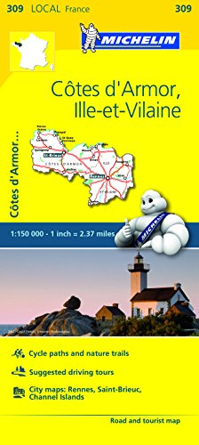 Michelin FRANCE: Côtes d'Armor, Ille-et-Vilaine Map 309 (Maps/Local (Michelin))