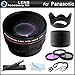 Essential Lens Kit For Panasonic Lumix DMC-FZ60, DMC-FZ60K Digital Camera Includes Lens Adapter + 58mm HD .43x Wide Angle Lens w/ Macro + 58MM Close Up Lens Kit Includes +1 +2 +4 +10 + 3pc High Res Filter Kit (UV-CPL-FLD) + Lens Hood + MicroFiber Cloth