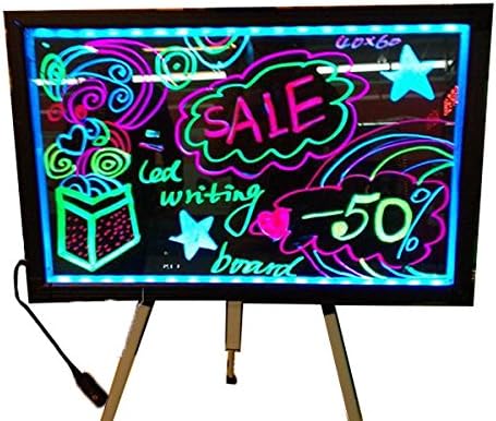 LED Illuminated Writing Erasable Message Board with Scratch Proof Tampered Glass and Accessories (Small 16"x24")(A Complete Set-6 8mm Fluorescent Marker Pens Included)