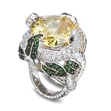 EUROPEAN STYLE SNAKE RING WITH CANARY CZ