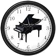 Grand Piano Musical Instrument 1 - Music Theme Wall Clock by WatchBuddy Timepieces (Black Frame)