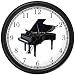 Grand Piano Musical Instrument 1 - Music Theme Wall Clock by WatchBuddy Timepieces (Black Frame)