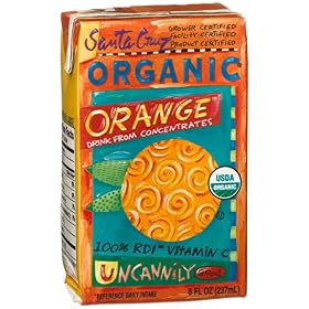 Santa Cruz Organic Orange Juice, 8-Ounce Aseptic Boxes (Pack of 27)