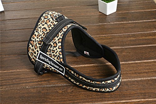 Namsan Service Dog Vest Guide Dog Harness Leopard Excursion Harness Fits Girth Size: L - 25.6"-31.5" Leopard & Large
