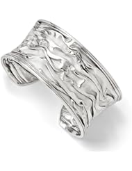 Leslies SS Rhodium-plated Large Concave Scrunch Bangle