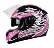 Vega Attitude Pink Small Full Face Helmet with Fierce Graphic