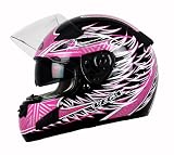 Vega Attitude Pink Small Full Face Helmet with Fierce Graphic