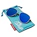 grinderPUNCH Aviator Sunglasses with Flat Mirrored Lens