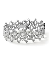 37gm Womens Fashion Bracelet Cubic Zirconia Stones Sterling Silver 925 8"