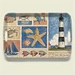Serving Tray ~ Coastal Collage ~ 18 inches x 12 inches ~ melamine plastic ~ code 049