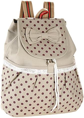 Lightweight Orgrover College Students' Leisure Style Fashion Lovely Backpack Backpack Black Lace Bow Wave Point