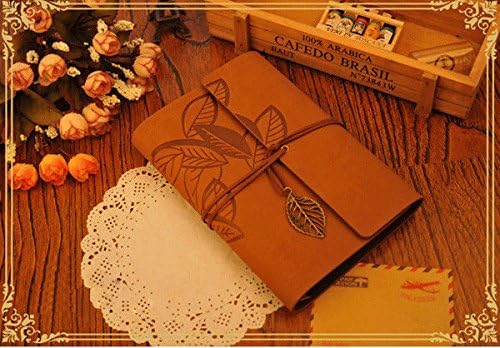 Retro Vintage Light Brown PU Leather NoteBook Diary Journal Travel Gift
