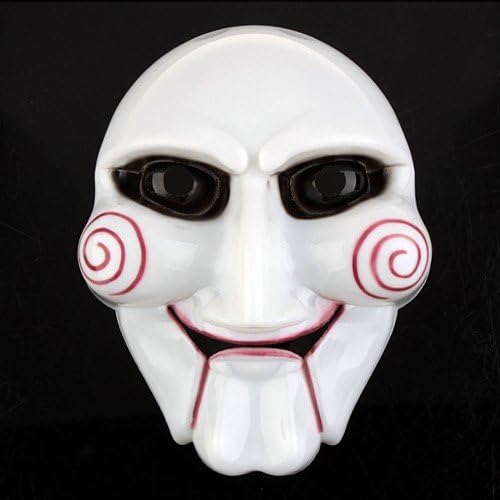 Halloween Cosplay Saw Puppet Horror Scary Face Mask White by PSK limited