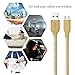 iSeeker Bundle of 3 Durable 6ft Nylon Braided Tangle-Free Micro USB Cable for Android, Samsung, HTC, Motorola, Nokia and More(Golden)