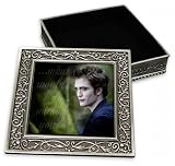 The Twilight Saga: New Moon - Merchandise (Metal Jewelry Box - Edward & Quote) (Size: 4" x 4" x 1")