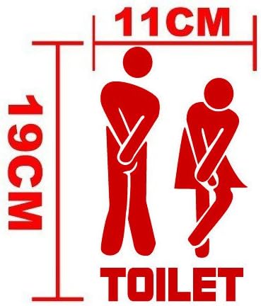 Funny Toilet Entrance Sign Decal Vinyl Sticker for Shop Office Home Cafe Hotel (Red)