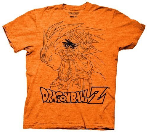 Dragonball Z Goku Collage Outline Adult Orange T-Shirt