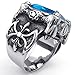 KONOV Jewelry Mens Crystal Stainless Steel Ring, Gothic Dragon Claw, Blue Silver