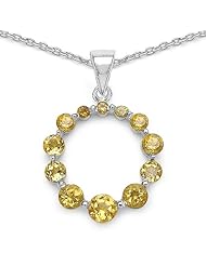 1.24 Carat Genuine Citrine 925 Sterling Silver Pendant