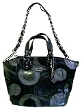 Coach Signature Madison Inlaid Op Art Claire Tote Black