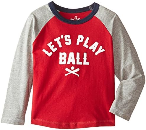 The Children's Place Little Boys' Long Sleeve Raglan Tee, Classic Red, 4T