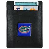 Florida Gators Black Leather Money Clip and Business Card Holder