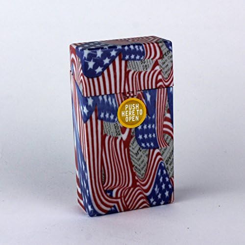 NWLITE 100s Flip Top Hard Plastic Cigarette Case different Designs,select one (Flag)