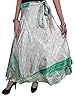 Silk Wraparound Skirt Hippie Boho Vintage Sari Wrap Skirt Beach Dress for Women