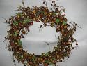 Artificial Autumn colored berry wreath