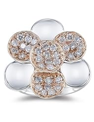 1.08 Cts Diamond Ring in 14K Two Tone Gold