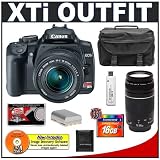 Canon Digital Rebel XTi 10.1MP Digital SLR Camera (Black) + Canon EF-S 18-55mm Lens [Outfit] + Canon EF 75-300mm III Lens + 16GB Card + NB-2LH Battery + Accessory Kit