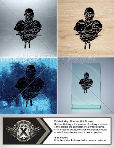 Decal Stickers Vinyl Assassin Samurai Ninja Car Window Wall Art Decor Doors Helmet Truck Motorcycle Note Book Mobile Size: 5 X 3.5 Inches Vinyl color print
